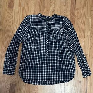 J. Crew Navy Gingham Top | Size 8
